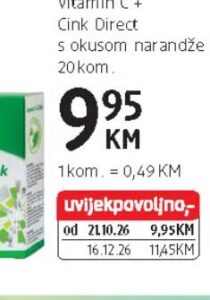 Lifeline Vitamin C + Cink Direct 20 kom, dm