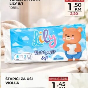 Lily toaletni papir soft 8/1, Belamionix