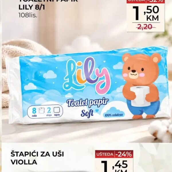 Lily toaletni papir soft 8/1