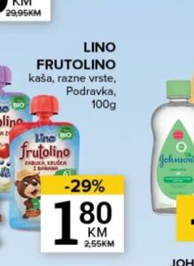 Lino Frutolino 100 g, Konzum i Mercator