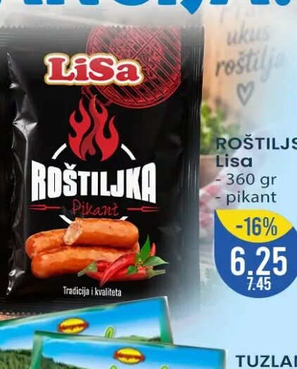 LiSa Roštiljska kobasica pikant 360 gr