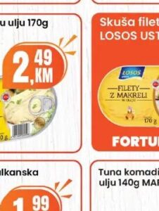 LOSOS USTKA Haringa fileti u ulju 170g, Fortuna