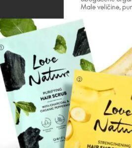 Love Nature pročišćavajući piling za kosu i vlasište s ugljem i organskim pepermintom 20 ml, Oriflame