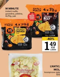 M Minute instant nudle 4x70g, Konzum i Mercator