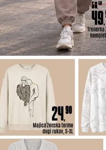 Majica ženska termo dugi rukav S-XL