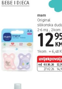 mam Original silikonska duda 2 kom, dm