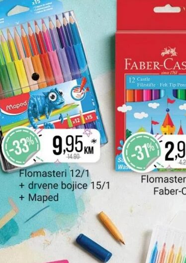 Maped Flomasteri 12/1 + drvene bojice 15/1 27/1