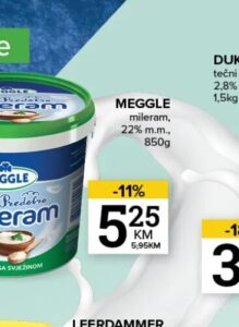 Meggle mileram 850 g, Konzum i Mercator