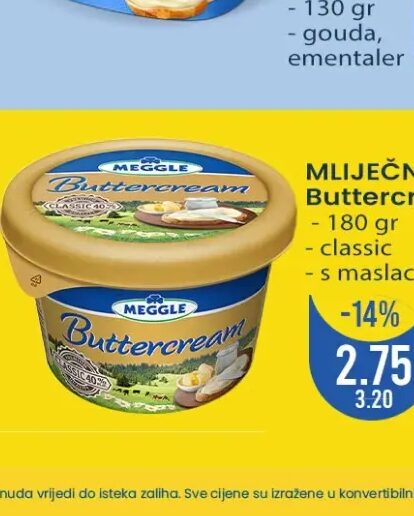 Meggle mliječni namaz Buttercream 180 g