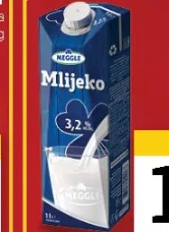 Meggle mlijeko 1 l, Konzum i Mercator