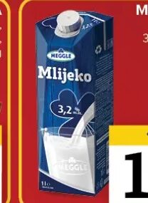 Meggle mlijeko 3,2% m.m. 1 l, Konzum i Mercator