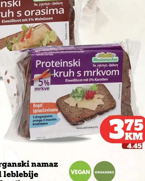 MESTEMACHER Proteinski kruh s mrkvom 250 g