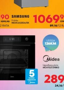 Midea ugradbena pećnica MBON5M90E6-BK, Tehnomag