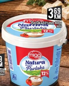 Migg Natura Kisela pavlaka 12% 800 g, Kort