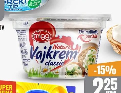 Migg Natura Vajkrem classic 200 g