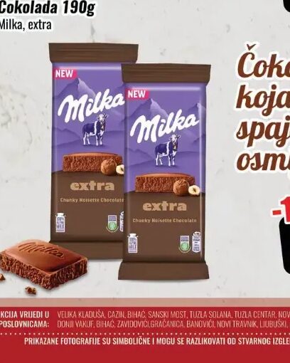 Milka čokolada extra 190 g