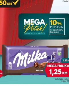 Milka Čokolada Noisette 90 g, Mega diskont