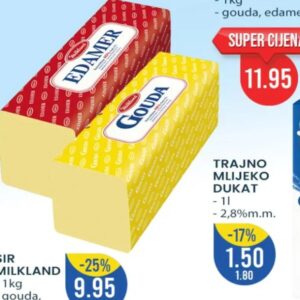 Milkland sir gouda, edamer 1 kg, FIS