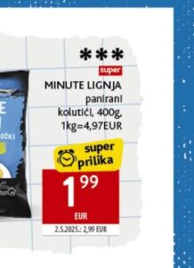 Minute lignje panirani 400g, Konzum i Mercator