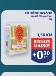 Mlinpek Žitar pšenično brašno tip 400 1 kg, Konzum i Mercator