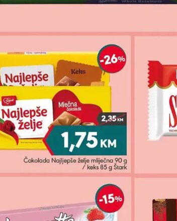 Najljepše želje želje mliječno / keks 90 g / 85 g