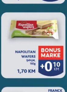 Napolitan Wafers lješnjak 160 g, Konzum i Mercator