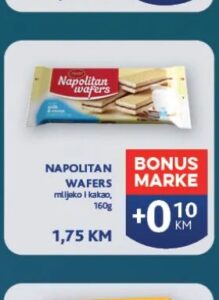 Napolitan Wafers mlijeko i kakao 160 g, Konzum i Mercator