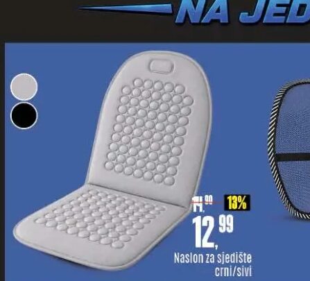 Naslon za sjedište crni/sivi 1 kom