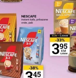 Nescafe 2u1 i 3u1 instant kafa pak, Konzum i Mercator