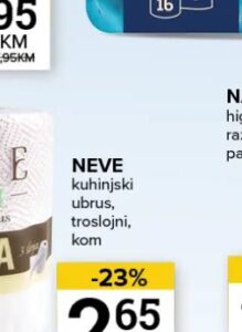 Neve kuhinjski ubrus kom, Konzum i Mercator
