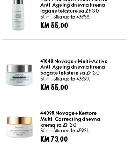 Novage+ Multi-Active Anti-Ageing dnevna krema bogate teksture sa ZF 30 50 ml