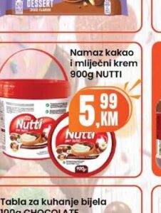 NUTTI Namaz kakao i mliječni krem 900 g, Fortuna