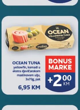 Ocean Tuna yellowfin komadi u ekstra djevičanskom maslinovom ulju 3x70 g