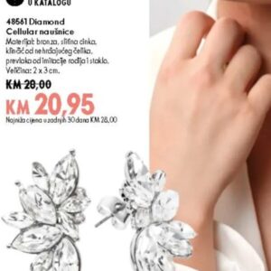 Oriflame Diamond Cellular naušnice 2 x 3 cm, Oriflame
