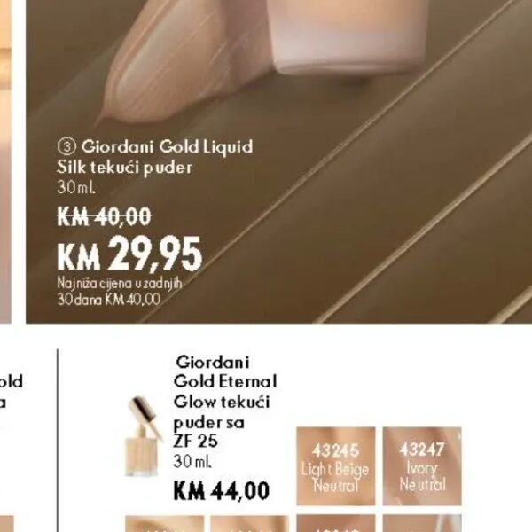 Oriflame Giordani Gold Eternal Glow tekući puder sa ZF 25 30ml