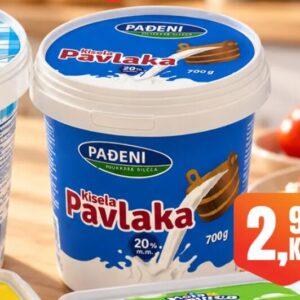 Pađeni kisela pavlaka 20% m.m. 700g 700 g, Fortuna