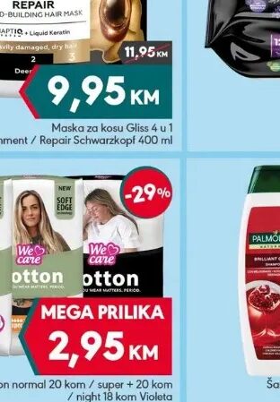 Palmlolive Šampon Brilliant Color / Hydra Balance 2u1 2x350 ml