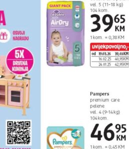 Pampers premium care pelene 104 kom, dm