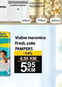 Pampers vlažne maramice Fresh 2x80 kom, Best