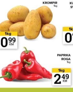 Paprika Roga kg, Konzum i Mercator