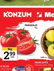 Paradajz 1 kg, Konzum i Mercator