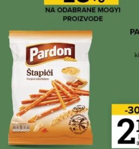 Pardon štapići punjeni kikirikijem 210 g, Konzum i Mercator