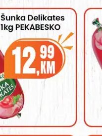 PEKABESKO Šunka Delikates 1 kg, Fortuna