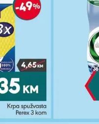 Perex spužvasta krpa 3 kom, Mega diskont