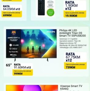 Philips 4K LED Ambilight Titan OS Smart TV 55PUS8200 55", Kupi Tehniku