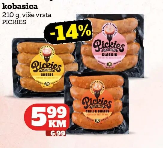 Pickies Pileća roštiljska kobasica 210 g