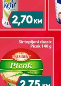 Picok Sir topljeni classic 140 g, Mega diskont