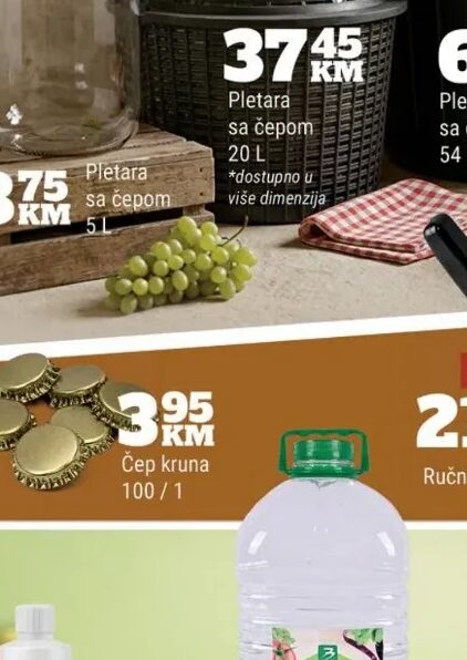 Pletara sa čepom 54 L