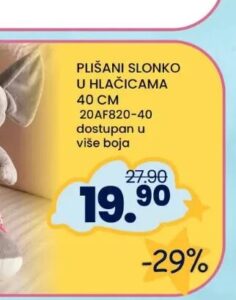 Plišani slonko u hlačicama 40 cm