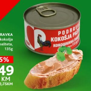 Podravka kokošja pašteta 135g, Konzum i Mercator